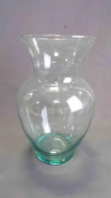 Classic Clear Green Bottom Round Bulbous Body Vase
