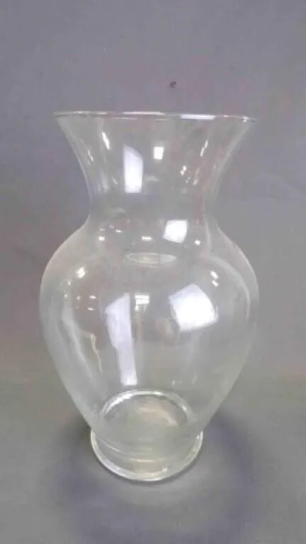 Classic Clear Round Bulbous Body Wide Mouth Vase
