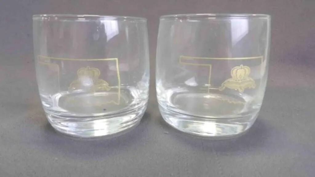 2 Clear Crown Royal Tumbler Glasses