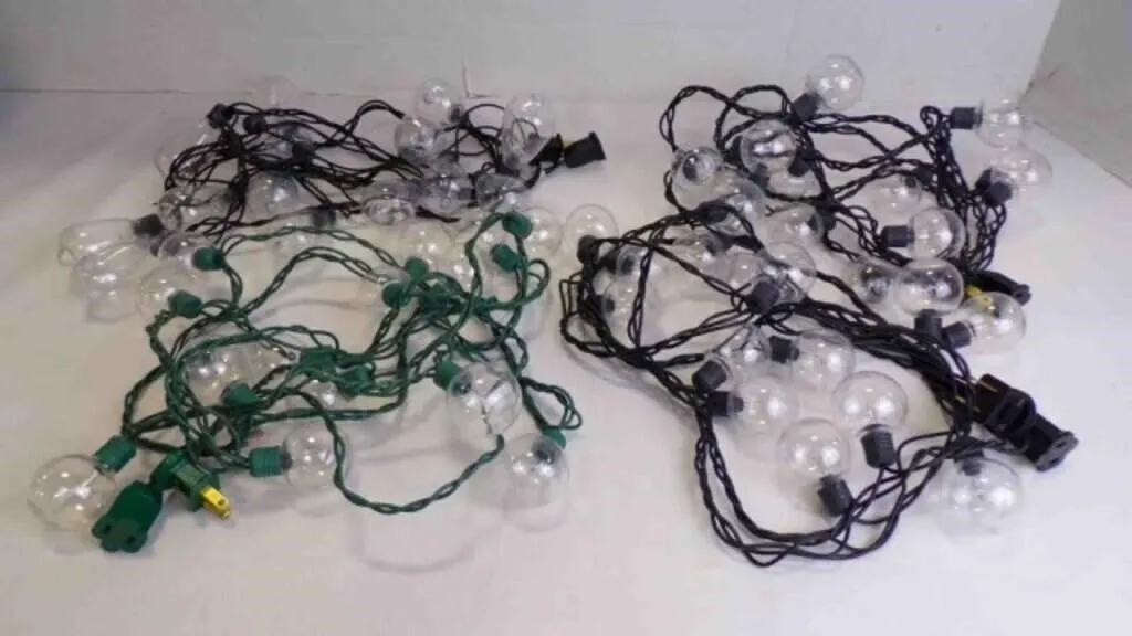 4 Loose Wired Outdoor String Lights Some Bulbs