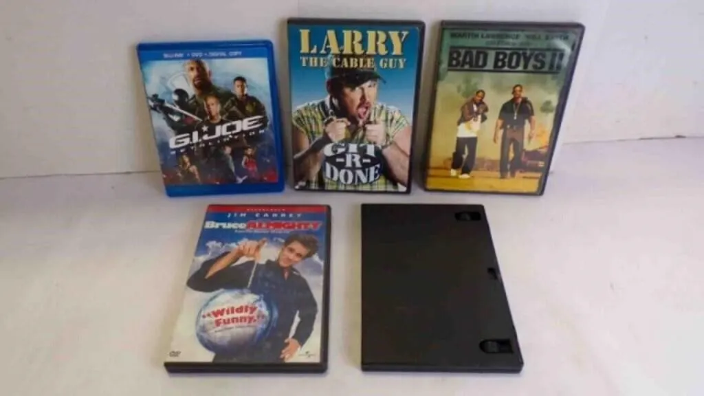 5 DVD VIDEOS - Days of Thunder, Bruce Almighty,