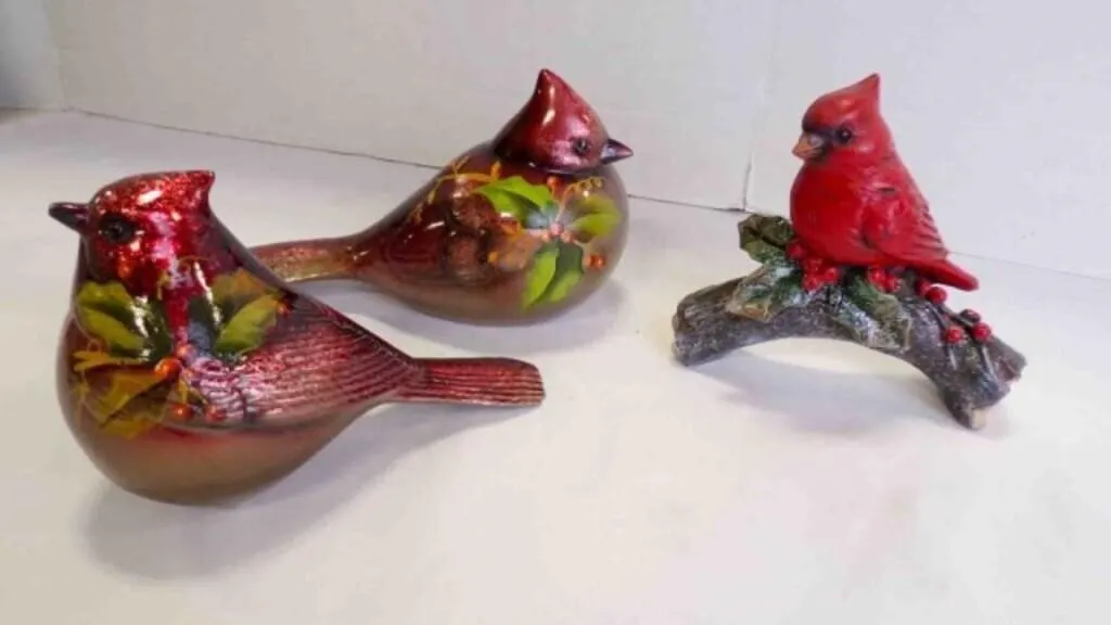 3 Holiday Collection of Red Cardinal Figurines