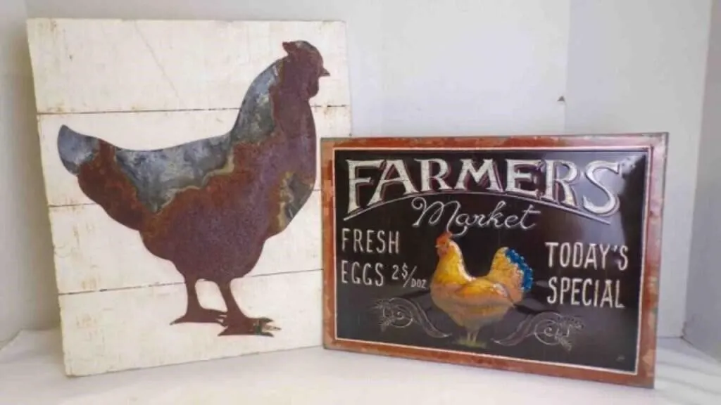 Rustic Wood Distressed Metal & Embossed Metal Tin
