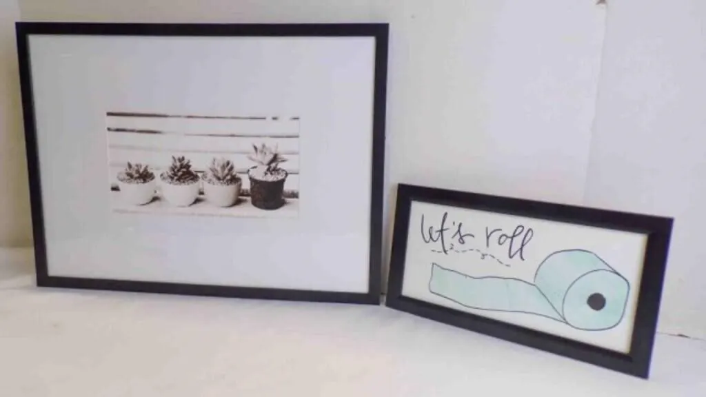 Black Framed Bathroom Themed Wall Hanging D�cor