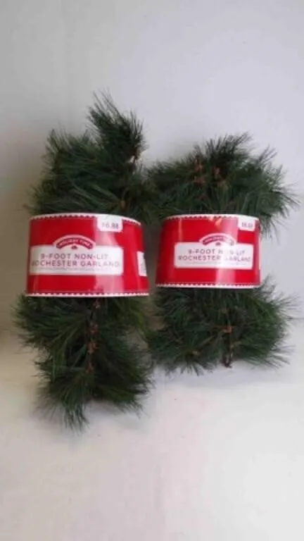 2 9-Foot NON-LIT Rochester Evergreen Garland