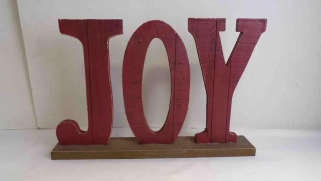 Rustic Distressed Wood "JOY" Holiday Tabletop Sign
