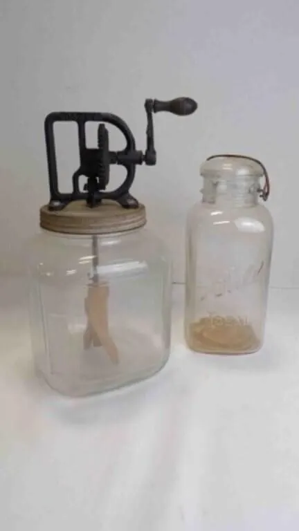 Antique Dazey Butter Churn & Vintage Mason Jar