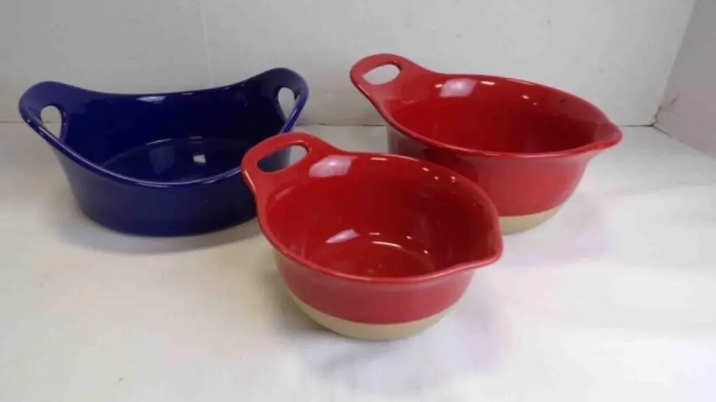 3 Rachael Ray Ceramic Nesting Mixing Bowl Set