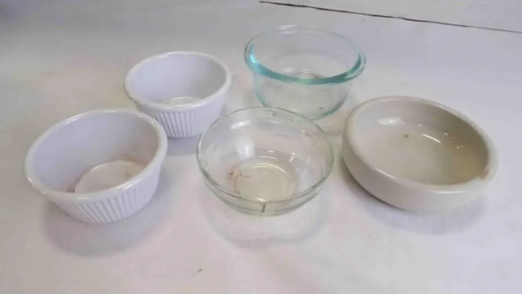 Small Clear & Ceramic Prep Bowls & Fluted Ramekins