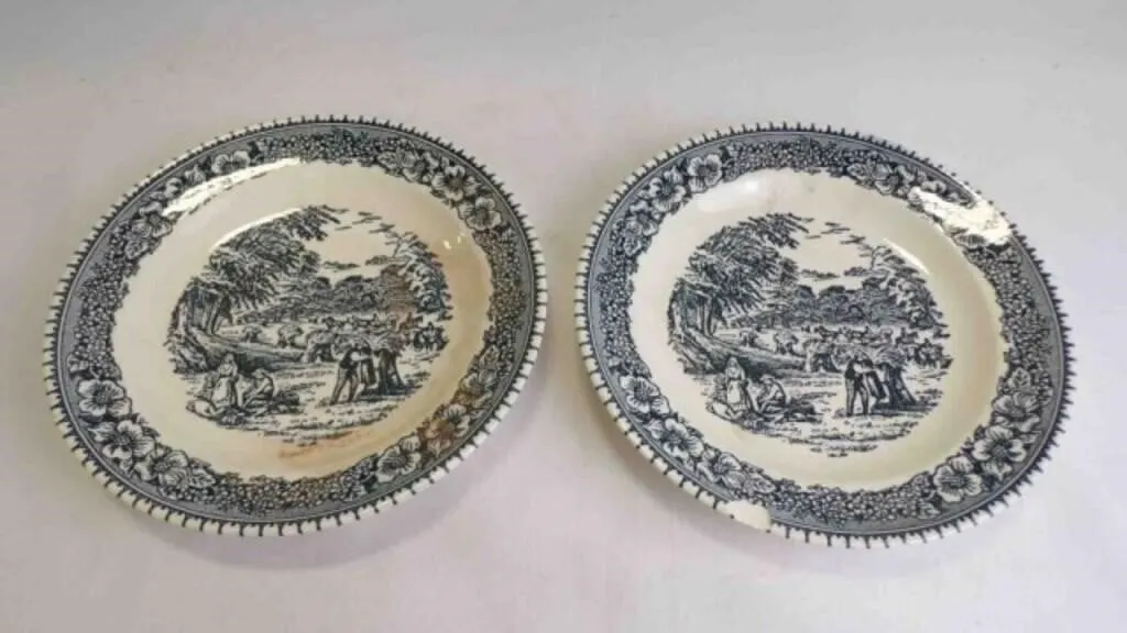 2 Vintage "The Harvest" Ironstone Butter Plates