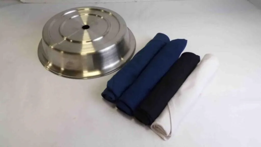 Stainless Steel Plate Cover 4 Utensils w/