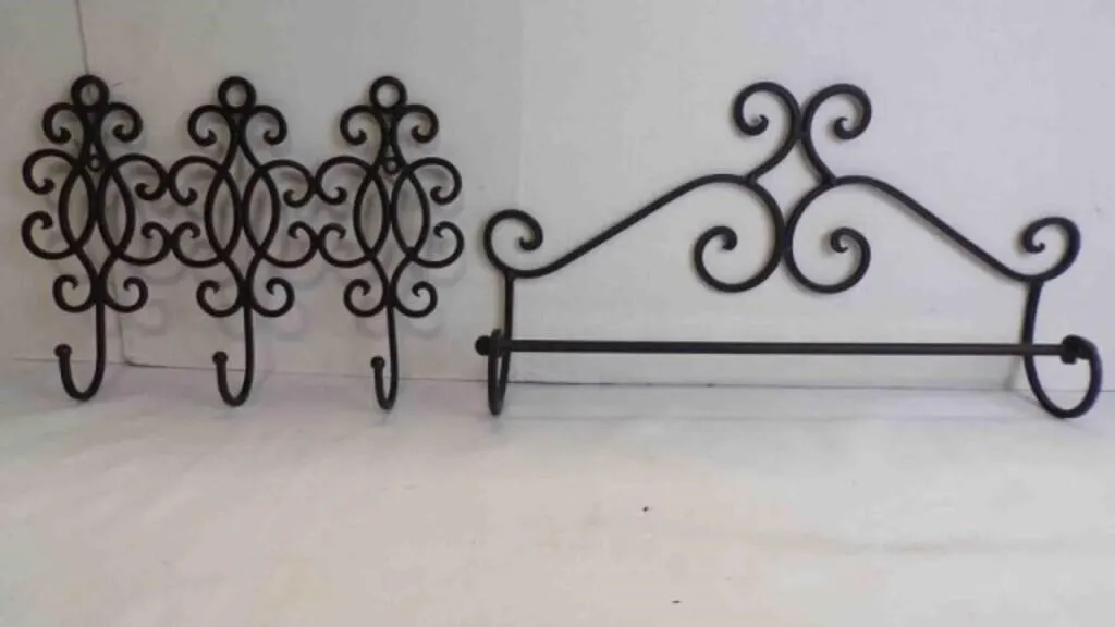 Ornate Scrollwork Metal Multi-Hook Wall Fixtures