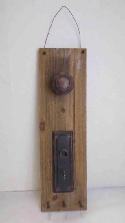Rustic Wall Hanging Coat or Key Holder Wood Plank