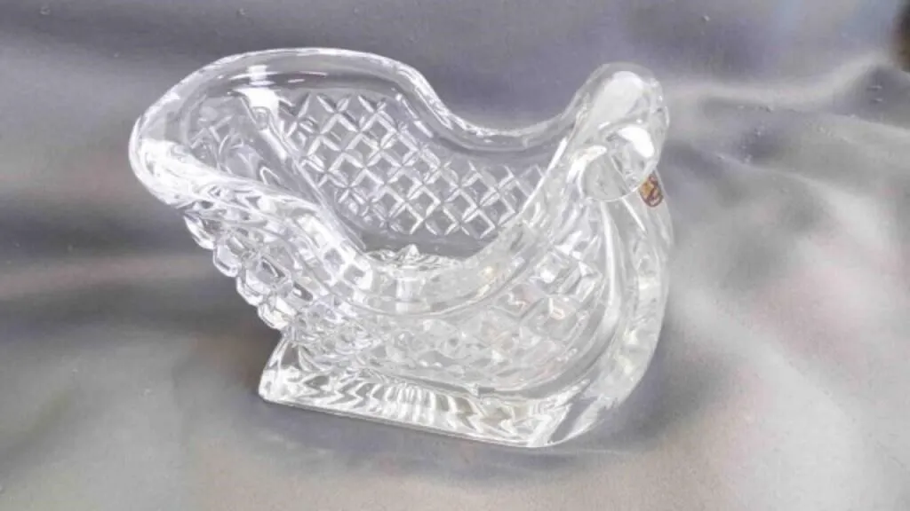 24% Lead Clear Diamond-Cut Crystal Holiday Sleigh