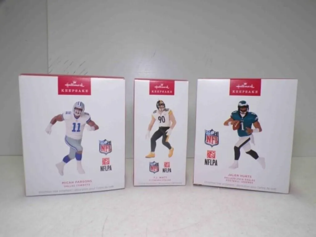 3 2025 Hallmark Keepsake NFL Ornaments - TJ Watt