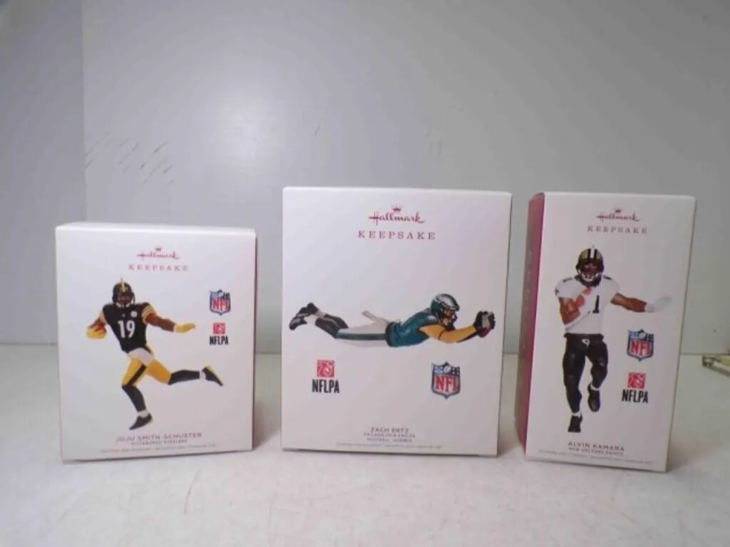 3 2019 Hallmark Keepsake NFL Ornaments - Zach