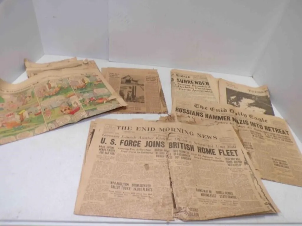 WWII Newspapers - Brittle & Torn