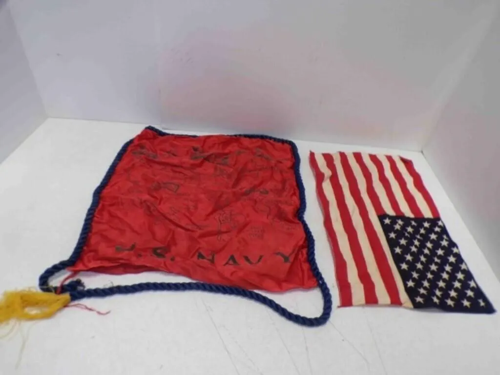 Vintage US Navy Military Sweetheart Pillow Cover