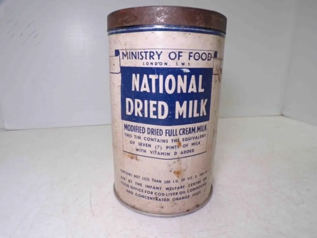 WWII Rationing Era National Dried Milk Tin British