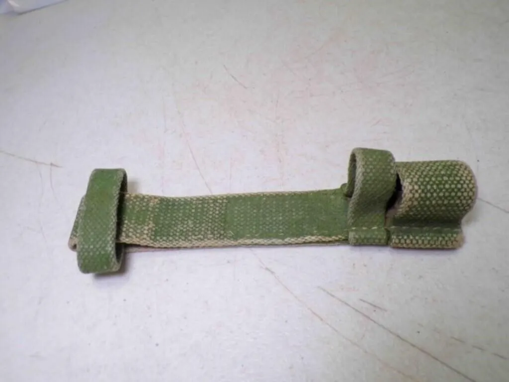 Vintage Military Web Bayonet Frog Hanger - Olive