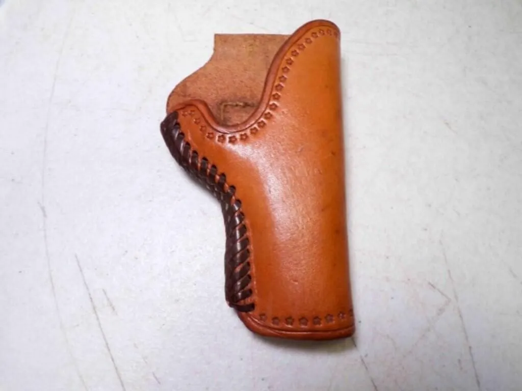 Vintage Brown Leather Holster for Small Revolver