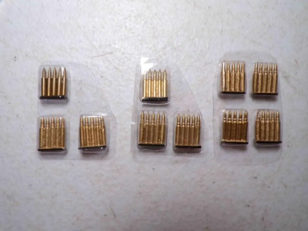 Mini 1/6 Scale Metal Bullets on Stripper Clips
