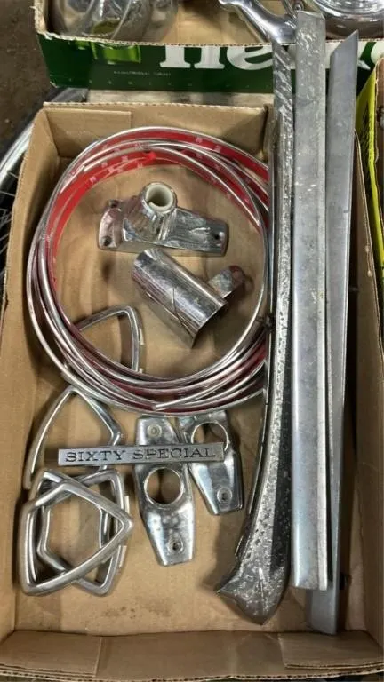 Vintage stainless steel and chrome parts