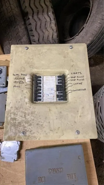 Vintage electrical circuit breaker panel