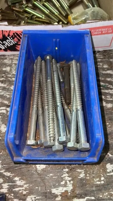 Container of 6in bolts