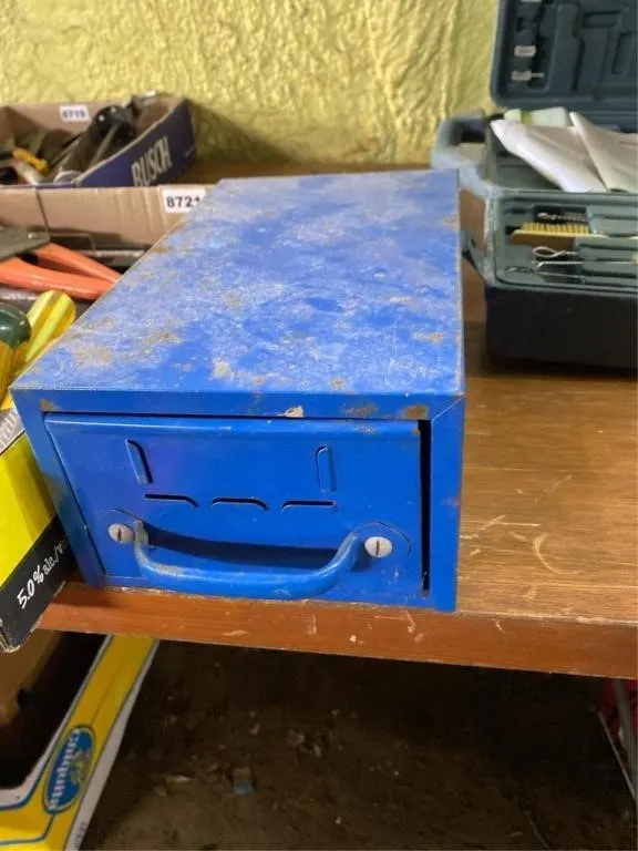 Metal box with drawer - 6.5x11x4in