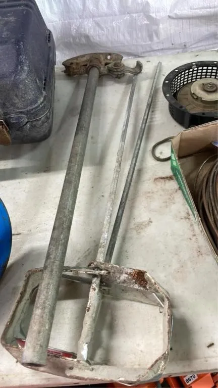 Vintage pump assembly and large mixer for drill
