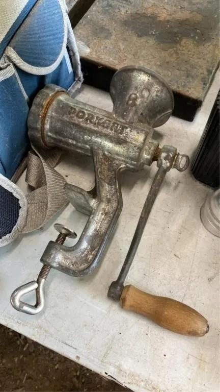 Antique meat grinder
