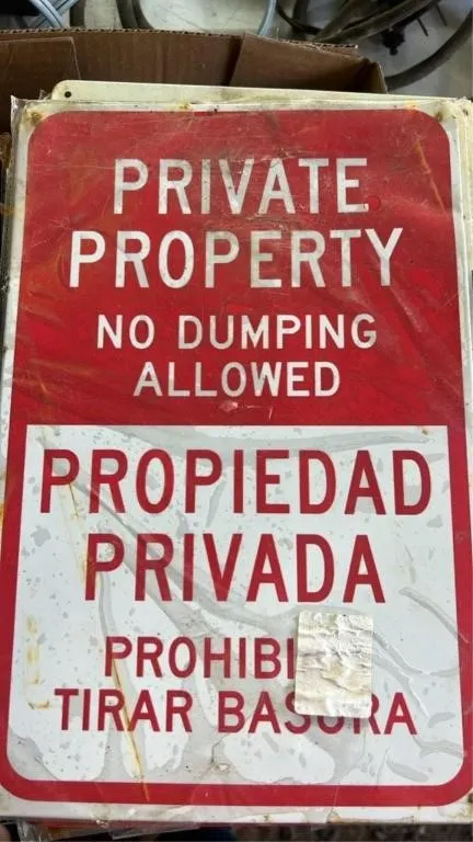 Private property tin sign - 8x12