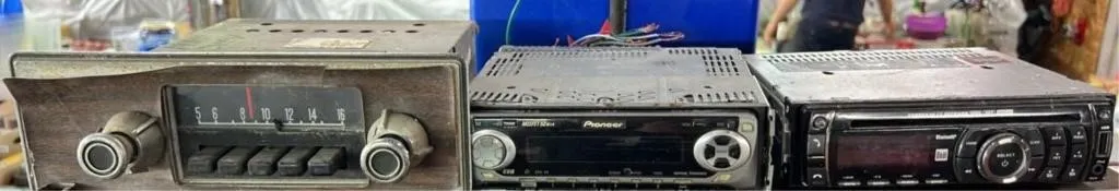 3 car stereos - 1 vintage and 2 modern