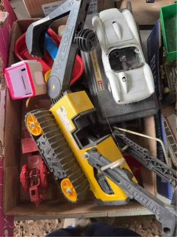 Assorted toy trucks