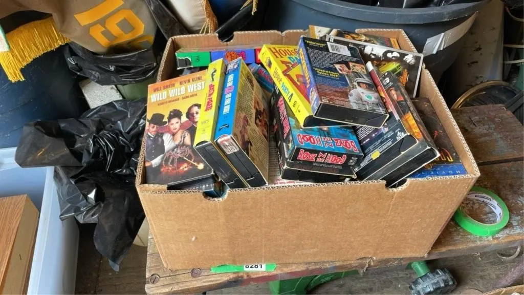 Box of assorted VHSs