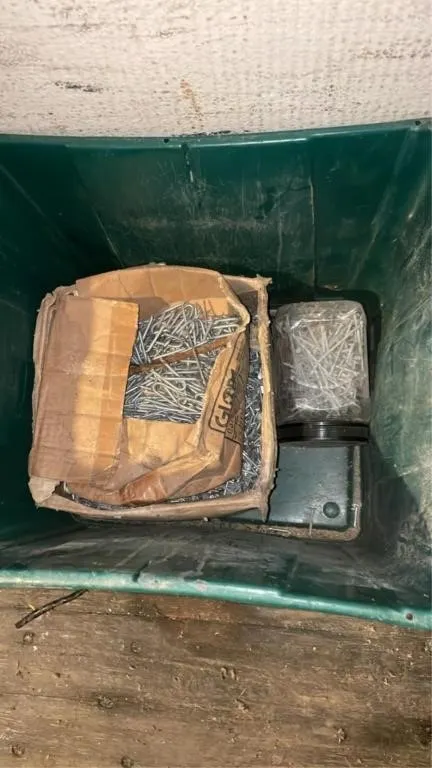 Bin of nails - recycle bin included