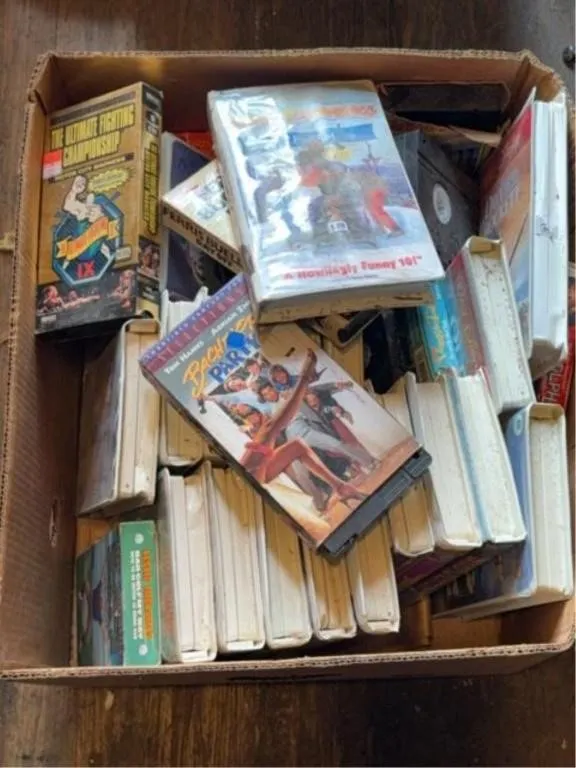 Bundle of VHS tapes