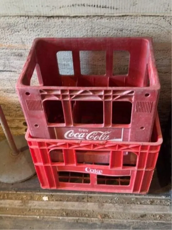 Pair of Coca Cola milk crates