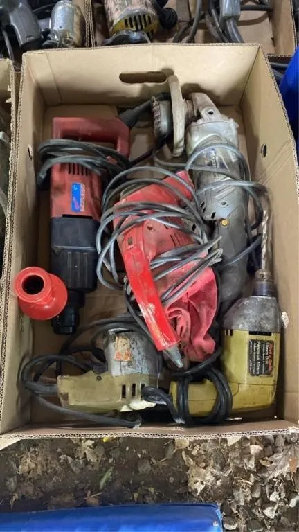 Heavy duty drills, angle grinder and vacuum