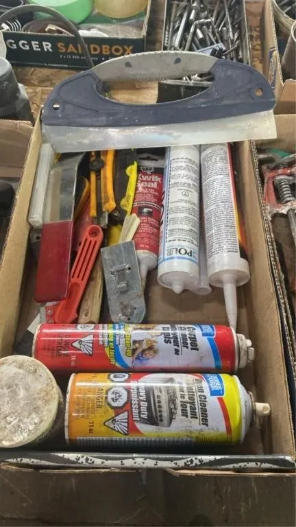 Caulking, scraper, utility knives and more