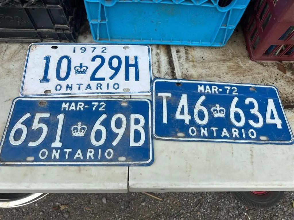 3 1972 license plates