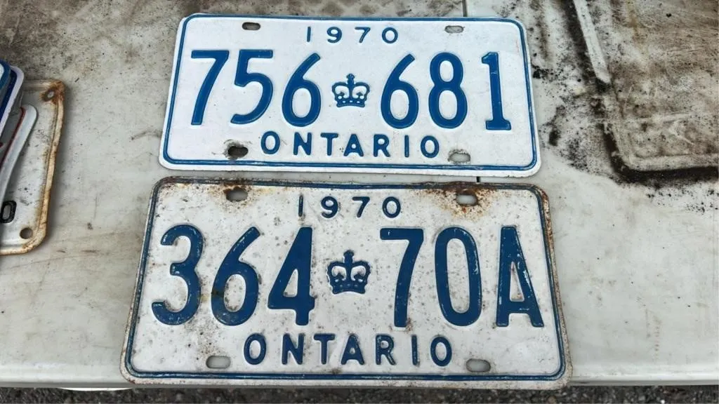2 1970 license plates