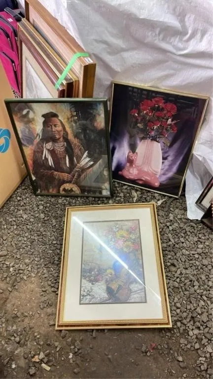 3 pictures with frames
