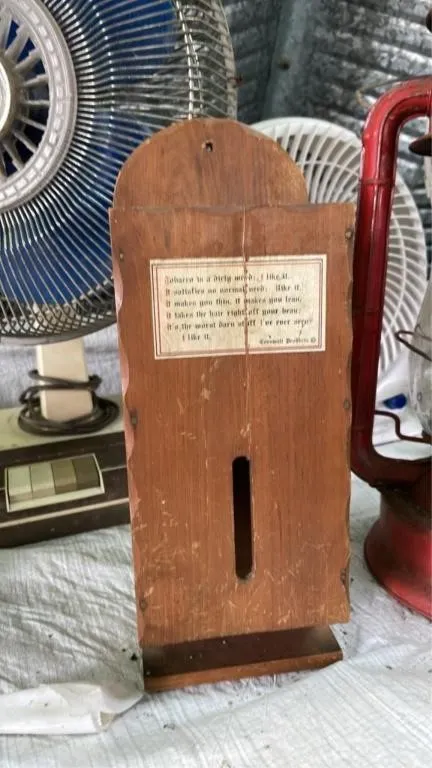 Vintage wooden cigarette and match holder