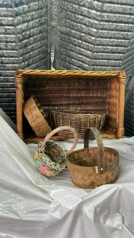 Assorted woven baskets