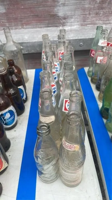 Vintage Pepsi glass bottles