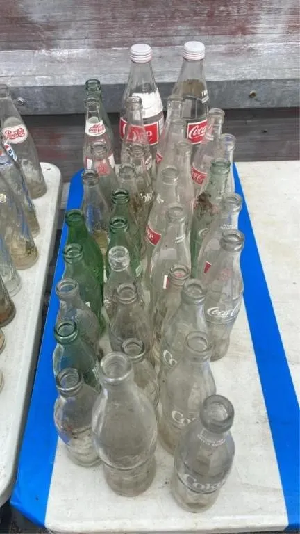 Vintage glass Coca-Cola bottles