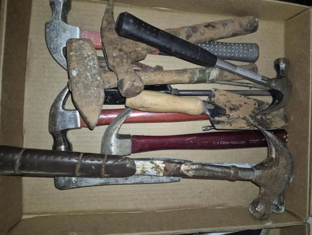 Lot of Assorted Hammers and Tools