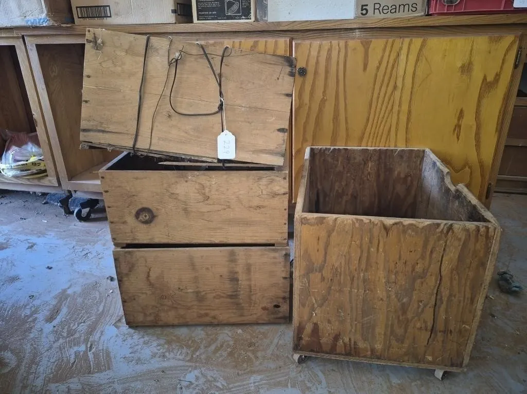 Wooden Crates and Container Set